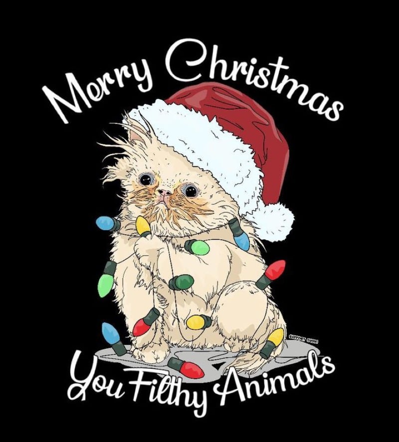 Merry Christmas You Filthy Animals (Traditional Bulbs) Sticker