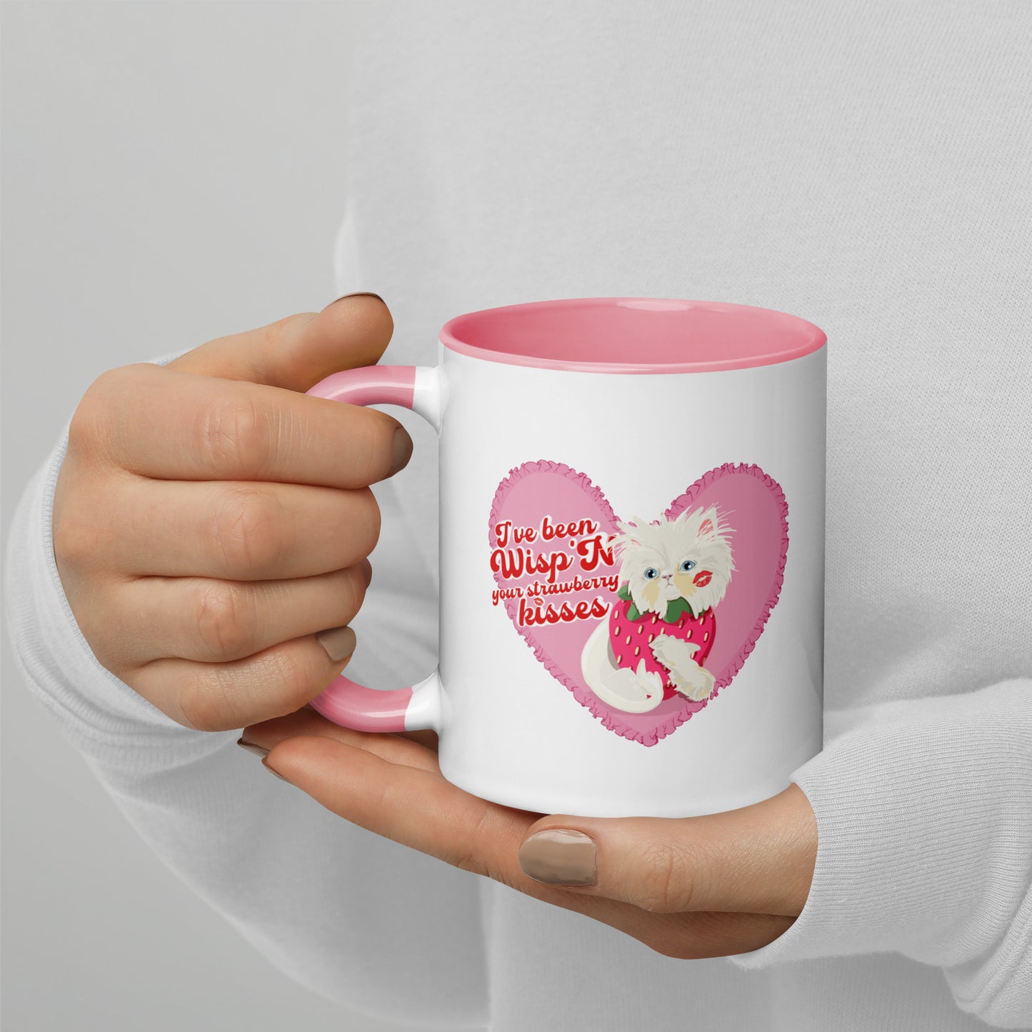 Strawberry Kisses Pink Ceramic Mug