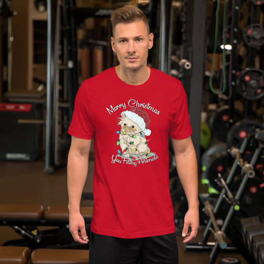 Merry Christmas You Filthy Animals (Traditional Bulbs) Unisex T-shirt